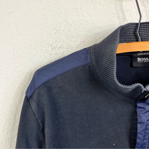 BOSS Hugo Boss Knit 1/4 Snap Contrast Pop Over Sweater - Picture 1 of 7